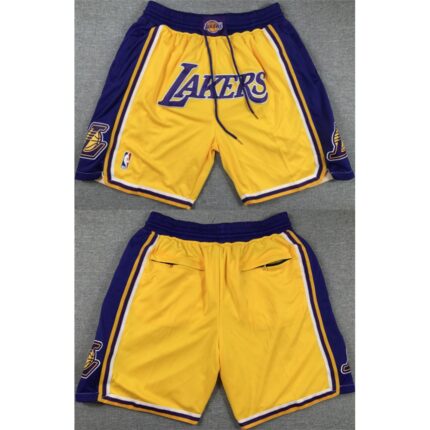 Men's Los Angeles Lakers Yellow/Purple  Shorts (Run Small)