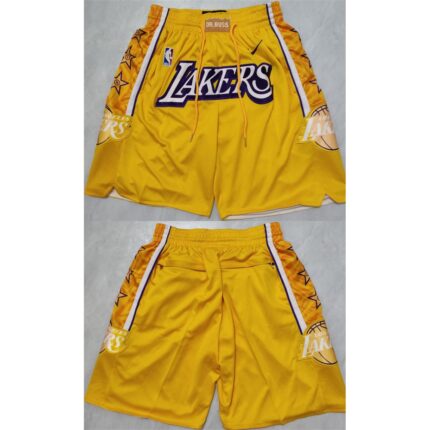 Men's Los Angeles Lakers Yellow Shorts (Run Small)