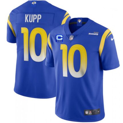 Men's Los Angeles Rams #10 Cooper Kupp 2022 Royal With 3-Star C Patch Vapor Limited Stitched Jersey