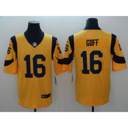 Men's Los Angeles Rams #16  Jared Goff Gold Vapor Untouchable Limited Stitched NFL Jersey