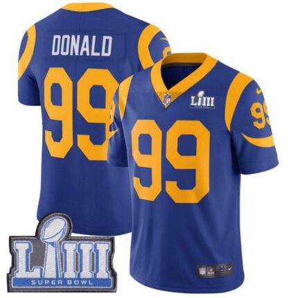 Men's Los Angeles Rams #99 Aaron Donald Royal Blue Super Bowl LIII Vapor Untouchable Limited Stitched NFL Jersey