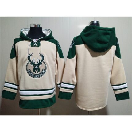 Men's Milwaukee Bucks Blank Cream Hoodie