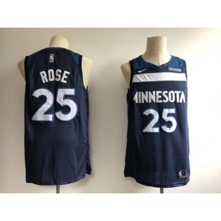 Men's Minnesota Timberwolves #25 Derrick Rose Navy Icon Edition Swingman Stitched NBA Jersey