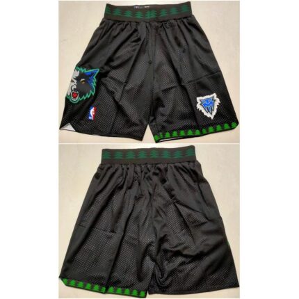 Men's Minnesota Timberwolves Black Shorts (Run Small)
