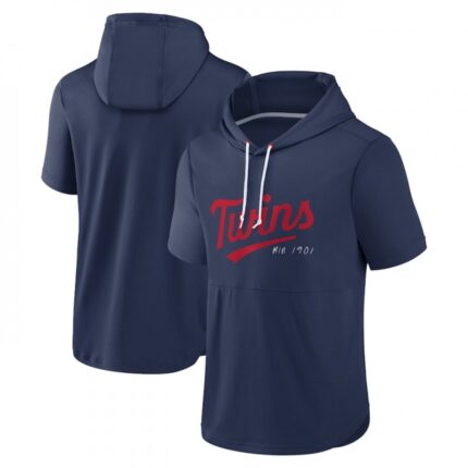 Men's Minnesota Twins Navy Sideline Training Hooded Performance T-Shirt