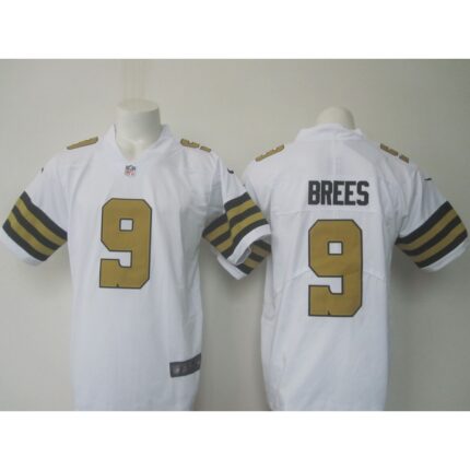 Men's Nike Saints #9 Dree Brees White Limited Rush Stitched NFL Jersey