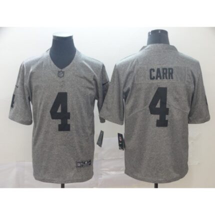 Men's Oakland Raiders #4 Derek Carr Grey Limited Stitched NFL Jersey