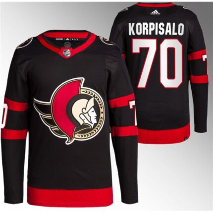 Men's Ottawa Senators #70 Joonas Korpisalo Black Stitched Jersey