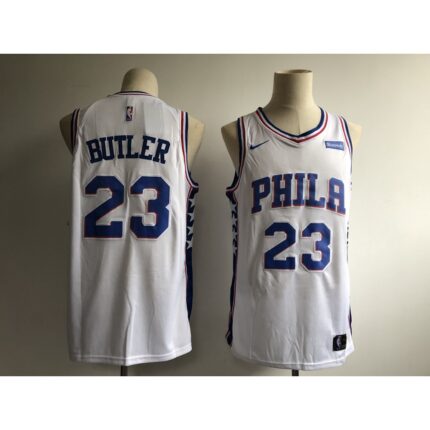 Men's Philadelphia 76ers #23 Jimmy Butler White Icon Edition Swingman Stitched NBA Jersey