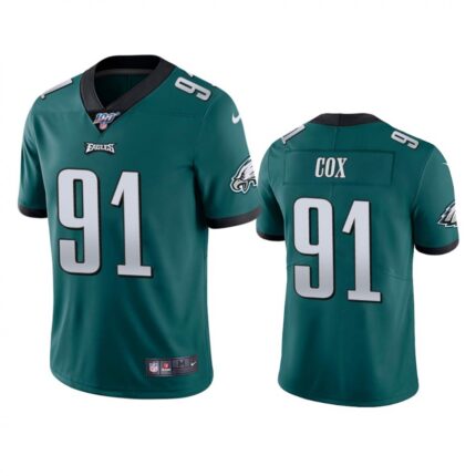 Men's Philadelphia Eagles #91 Fletcher Cox Green 2019 100th Season Vapor Untouchable Limited Stitched NFL Jersey