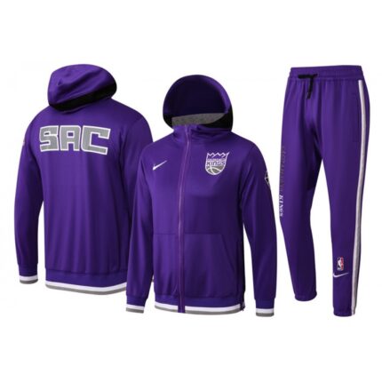 Men's Sacramento Kings 75th Anniversary Purple Performance Showtime Full-Zip Hoodie Jacket And Pants   Suit