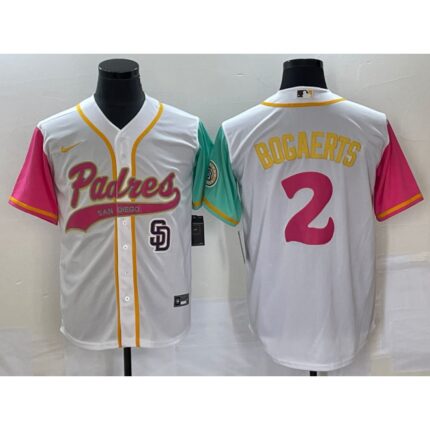 Men's San Diego Padres #2 Xander Bogaerts White City Connect Cool Base With Patch Stitched Baseball Jersey