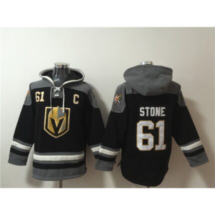 Men's Vegas Golden Knights #61 Mark Stone Black Ageless Must-Have Lace-Up Pullover Hoodie