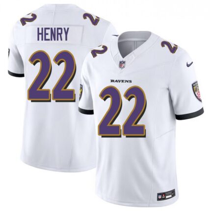Men's Baltimore Ravens #22 Derrick Henry  White F.U.S.E Vapor Limited Jersey