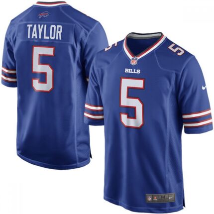 Nike Bills #5 Tyrod Taylor Blue Men's Stitched NFL Elite Rush Jersey