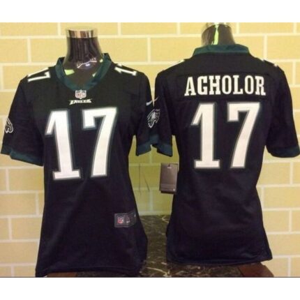 Nike Eagles #17 Nelson Agholor Black Alternate Women's Stitched NFL New Elite Jersey