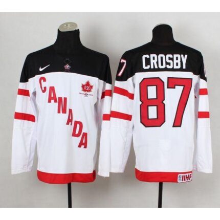 Olympic CA. #87 Sidney Crosby White 100th Anniversary Stitched NHL Jersey