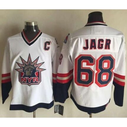 Rangers #68 Jaromir Jagr White CCM Statue of Liberty Stitched NHL Jersey