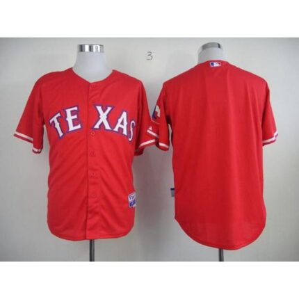 Rangers Blank Red 40th Anniversary Patch Stitched MLB Jersey
