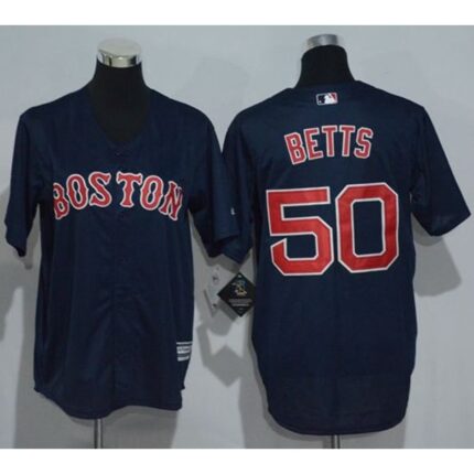 Red Sox #50 Mookie Betts Dark Blue Cool Base Stitched Youth MLB Jersey