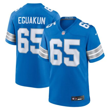 Men's Detroit Lions Kingsley Eguakun Nike  Blue Game Jersey