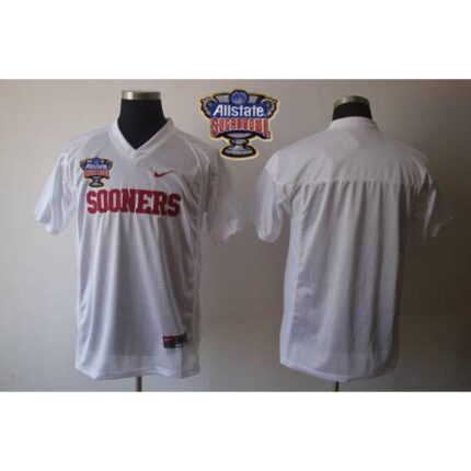 Sooners Blank White 2014 Sugar Bowl Patch Stitched NCAA Jersey