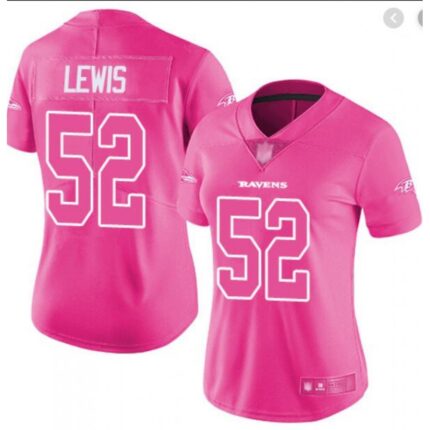 Women's Baltimore Ravens  #52 Ray Lewis Pink Vapor Untouchable Limited Stitched NFL Jersey(Run Small)