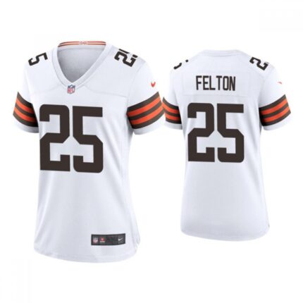 Women's Cleveland Browns #25 Demetric Felton 2020 New White Stitched Jersey(Run Small)
