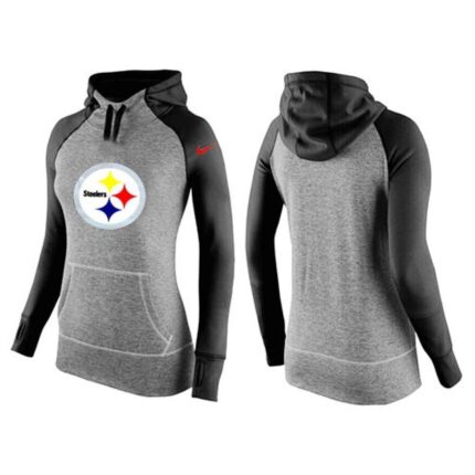 Women's Nike Pittsburgh Steelers Performance Hoodie Grey & Black_1