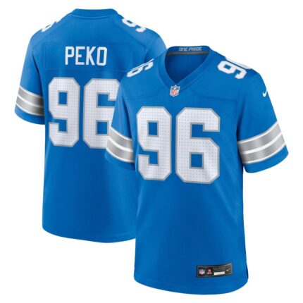 Men's Detroit Lions Kyle Peko Nike  Blue Game Jersey