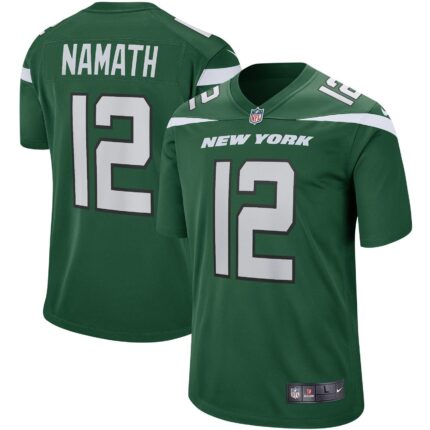 Joe Namath New York Jets Nike Game Retired Jersey - Gotham Green