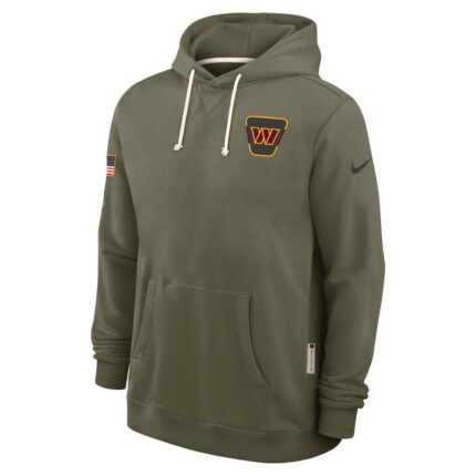 Men's Washington Commanders Nike Olive 2025 Salute to Service Sideline Standard Issue Dri-FIT Hoodie