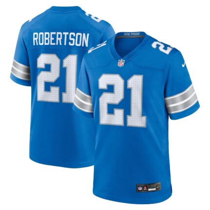 Amik Robertson Detroit Lions Nike Game Jersey - Blue