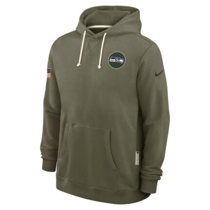 Men's Seattle Seahawks Nike Olive 2025 Salute to Service Sideline Standard Issue Dri-FIT Hoodie